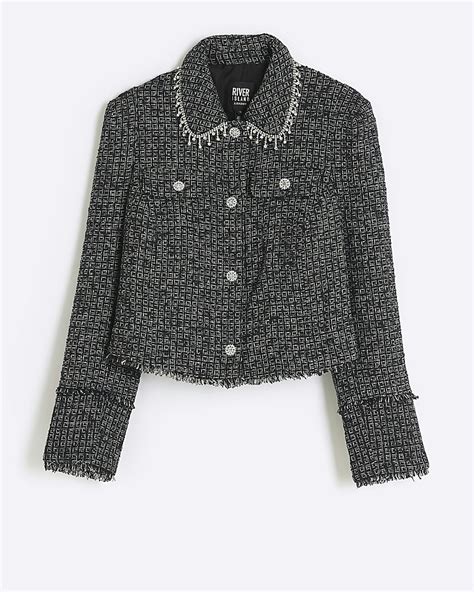 chanel inspired jacket river island